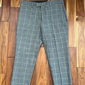 Banana Republic Grey Plaid Suit Pants 31X30 Slim Fit